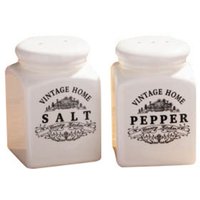 Vintage Home Square Cream Salt and Pepper Set - Cream