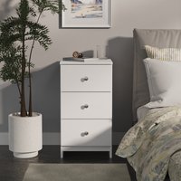 Yarmouth Fully Assembled 3 Drawer Bedside Cabinet - White Matt