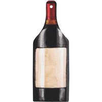 Red Wine Bottle Serving Board - Glass Kitchenware Platter - Black