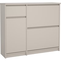 Naia Shoe cabinet 2 Tilting Doors 1 Door + 1 Drawer in Cashmere - Cashmere