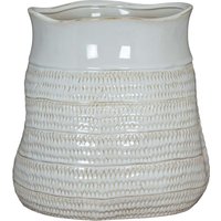Lemon Pavilion Furniture and Decor Tava Hewn Bud Vase - Ceramic - L18 x W18 x H17 cm - White