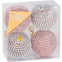 Sugar Wonderland, Silver and Blush Diamante Baubles Sugar Wonderland, Silver and Blush Diamante Baubles