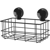 Suctionloc Black Bottle Basket Bathroom Shower Caddy - Black