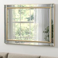 Venetian Beveled Wall Mirror - Brass / 117cm / 91cm