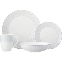 Maxwell Williams, Maxwell Williams Harlequin Coupe 16 Piece Grey Edged Dinner Set - White Maxwell Williams, Maxwell Williams Harlequin Coupe 16 Piece Grey Edged Dinner Set - White