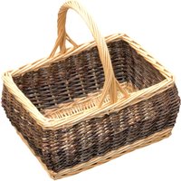 Rustic Rectangular Shopping Basket - Brown