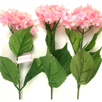 Pack of 3 Hydrangea Flower Stems Pink - Pink