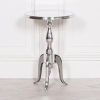 Silver Round Side Table Aluminium - Silver
