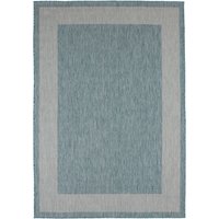 Ecology Collection Bordered Outdoor Rug - Aqua / 80cm