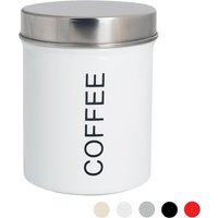 Round Metal Kitchen Coffee Canister - White