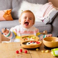 Children's Bamboo Suction Penguin Plate - White - White