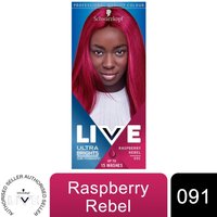 Schwarzkopf Live Ultra Bright 2in1 091 Raspberry Rebel Permanent Colour HairDye - 091 Raspberry Rebel / 1