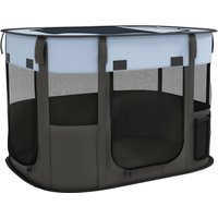 Foldable Dog Pen with Storage Bag for Indoor Outdoor Use - Grey / 114cm
