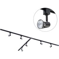 3m T Shape Track Light Kit with Harlem Spotlight Heads and LED Bulbs - Black