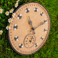 Bee Garden Wall Clock - Grey & Cream
