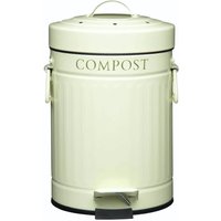 KitchenCraft Compost 3L Pedal Bin - Cream