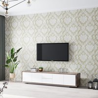 Flower Textured PVC Self-Adhesive Wallpaper Roll - Gold