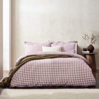 Barton Gingham Check Duvet Cover Set - Berry / King