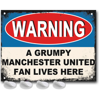 Manchester United Grumpy Football Fan Sign For Man Utd Man Cave - Blue