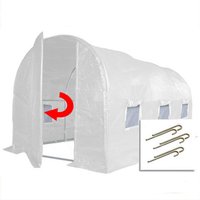Pro Plus Poly Tunnel Green House With Ground Kit 4m x 2m - White