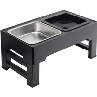 Kidkid Dog Bowl Adjustable Height Feeder Stand - Black