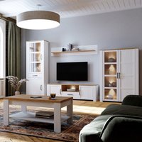 Bohol TV Unit with LED Light - White Riviera Oak