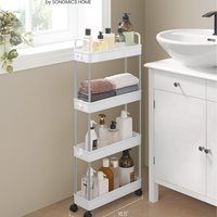 SONGMICS 4-Tier Kitchen Trolley on Wheels - White