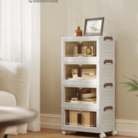 Storage Boxes with Lid, 4-Tier Stackable Organiser with 1 Lid - White
