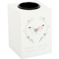 Butterflies Appear Tealight Candle Holder Remembrance Gift - White