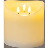 Luxe Collection 6x6 Cream Natural Glow Melted LED Candle - Cream