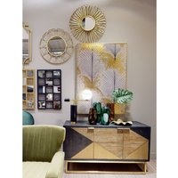 Alchemist Small Square Gold Finish Wall Mirror - Gold