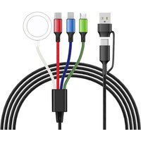 4-in-1 Braided Magnetic Charging Cable - Black