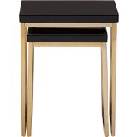Kensington Townhouse Set Of 2 Nesting Tables - Black, Gold