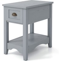 Retro Side Table Rectangular Nightstand - Grey