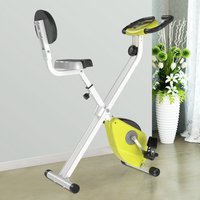 HOMCOM Magnetic Resistance Foldable Exercise Bike - Yellow
