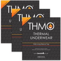 3 Pack Kids Thermal Top with Long Sleeve | Base Layer Underwear Top - White / 28cm / 3-4 Years