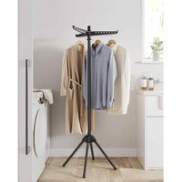 Folding Clothes Airer with Rotating Arms, Black - Black