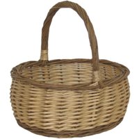 Two Tone Mini Wicker Shopper Basket - Brown