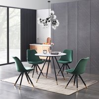 Sofia Dorchester Dining Set with a Table and Chairs Set of 4 - Green