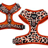 Pretty Pup London Leopard Print Dog Harness - Orange - Orange Marmalade / Extra Small