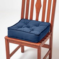 Cotton Dining Chair Booster Cushion - Navy
