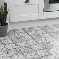 Moroccan Grey Peel and Stick Vinyl Floor Tiles 1sqm - grey / 5