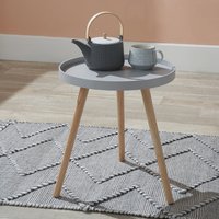 Halston MDF and Pine Wood Round Table - Grey