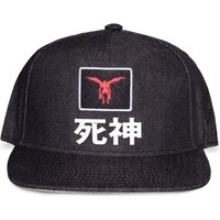 DEATH NOTE, DEATH NOTE Ryuk Silhouette Patch Denim Snapback - Dark Grey and Grey DEATH NOTE, DEATH NOTE Ryuk Silhouette Patch Denim Snapback - Dark Grey and Grey