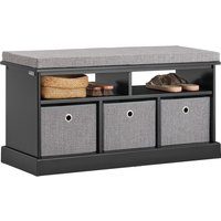 Sturdy Storage Shoe Bench - Black