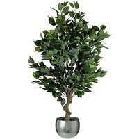 Leaf Large Realistic Artificial Ficus Tree - Bush Ficus Silver Curve / 62cm