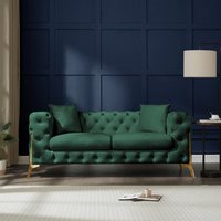 Panther Sofa Chesterfield Design Velvet Fabric - Green / 2