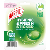 Harpic Sticker Adhesive Toilet Block - Pine