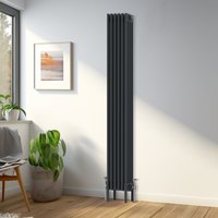 Anthracite Cast Iron 4 Column Vertical Radiator Height 1800mm - Anthracite / 29cm