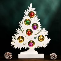 Christmas Wooden Tree Decoration - White